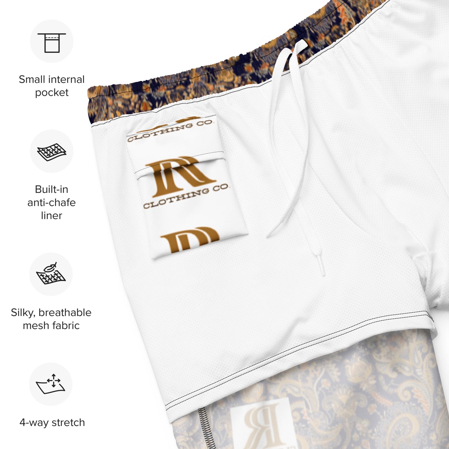 Golden Paisley River Shorts